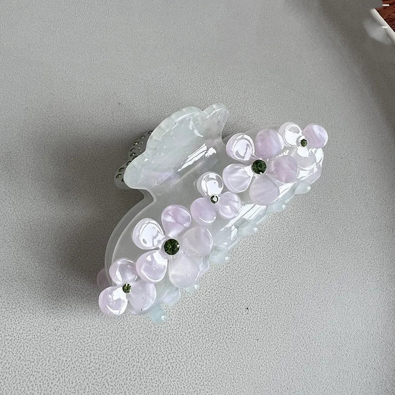 Rhinestone Flower Hair Claws Acetate Claw Clip Sweet Hair Clips Hair Catches