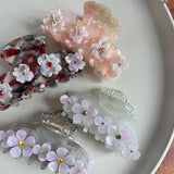 Rhinestone Flower Hair Claws Acetate Claw Clip Sweet Hair Clips Hair Catches