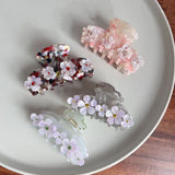 Rhinestone Flower Hair Claws Acetate Claw Clip Sweet Hair Clips Hair Catches