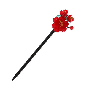 Muylinda Chinese Style Ancient Costume Hairpin Wooden Jade Flower Wooden Hairpin