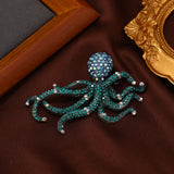 Muylinda Devilfish Enamel Pin Rhinestones Octopus Brooches Pins Sea Animal