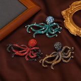 Muylinda Devilfish Enamel Pin Rhinestones Octopus Brooches Pins Sea Animal