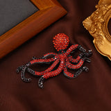 Muylinda Devilfish Enamel Pin Rhinestones Octopus Brooches Pins Sea Animal
