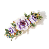 Muylinda Enamel Flower Hair Clip Vintage Rose Rhinestone Hair Pin Barrettes