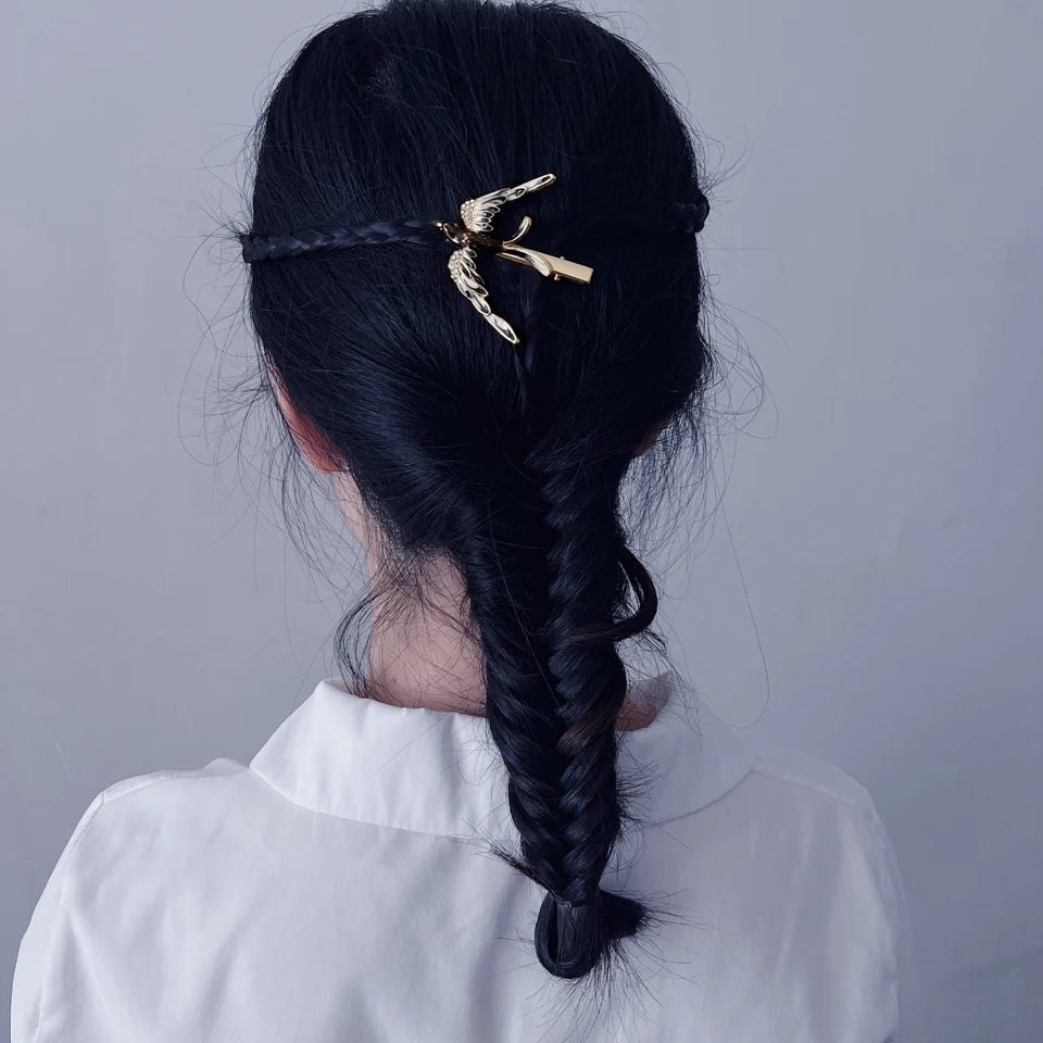 Vintage Enamel Birds Hair Clip Barrette for Women