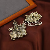 Vintage Castle Beauty Rhinestone Enamel Pin