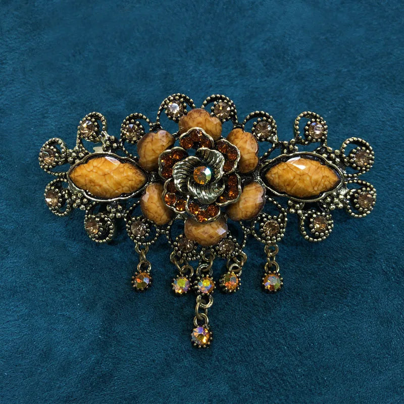 Muylinda Resin Peony Flower Barrette Bridal Wedding Vintage Hair Accessory