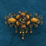 Muylinda Resin Peony Flower Barrette Bridal Wedding Vintage Hair Accessory