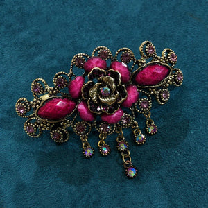 Muylinda Resin Peony Flower Barrette Bridal Wedding Vintage Hair Accessory