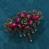 Muylinda Resin Peony Flower Barrette Bridal Wedding Vintage Hair Accessory