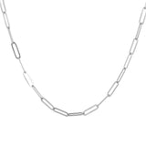 Mveifol Paperclip Necklace Stainless Steel Square Link Chain Choker Collar