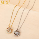 Mx Zircon Heart Necklace Ladies Clover Clavicle Chain Love Pendant