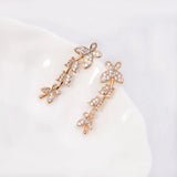 18k Butterfly Hook Earrings For Women AAA+ Zircon