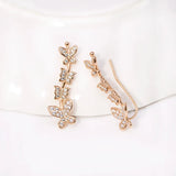 18k Butterfly Hook Earrings For Women AAA+ Zircon