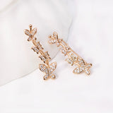 18k Butterfly Hook Earrings For Women AAA+ Zircon