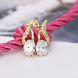 14k Light Earrings Hoops Women CZ Clear Top