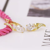 14k Light Earrings Hoops Women CZ Clear Top