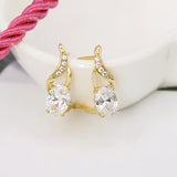 14k Light Earrings Hoops Women CZ Clear Top