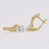 14k Light Earrings Hoops Women CZ Clear Top
