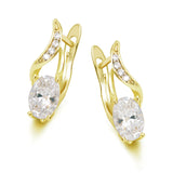 14k Light Earrings Hoops Women CZ Clear Top