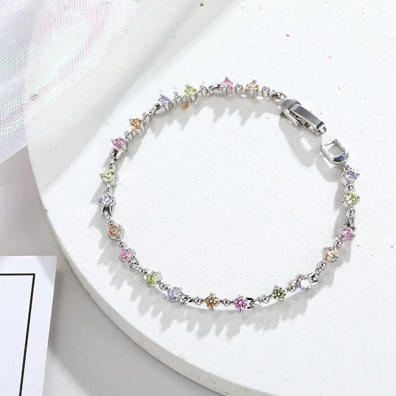 Multicolor Zircon Bracelets Women Jewelry AAA+ Plated