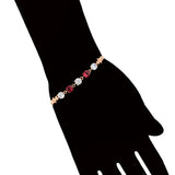 Rose Plated Red Zircon Bracelets for Women Jewelry