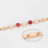 Rose Plated Red Zircon Bracelets for Women Jewelry