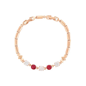 Rose Plated Red Zircon Bracelets for Women Jewelry