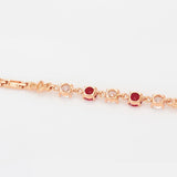 Rose Plated Red Zircon Bracelets for Women Jewelry