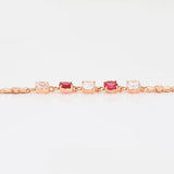 Rose Plated Red Zircon Bracelets for Women Jewelry