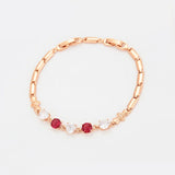 Rose Plated Red Zircon Bracelets for Women Jewelry