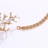 18k Gold Plated Zircon Tank Bracelet for Men Women