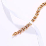 18k Gold Plated Zircon Tank Bracelet for Men Women