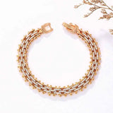 18k Gold Plated Zircon Tank Bracelet for Men Women