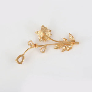 Elegant Plated Flower Pearl Brooch for Women