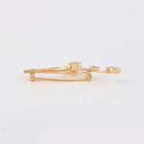 Elegant Plated Flower Pearl Brooch for Women