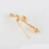 Elegant Plated Flower Pearl Brooch for Women