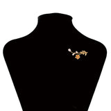 Elegant Plated Flower Pearl Brooch for Women