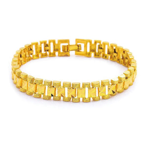 8mm/18.5x12mm Heavy Tank Bracelet 24K Plated Cassical Designs