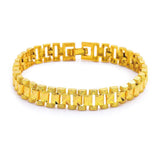 8mm/18.5x12mm Heavy Tank Bracelet 24K Plated Cassical Designs
