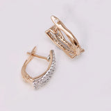 18k Micro CZ X Shaped Hoop Earrings AAA+ Nickel