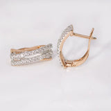 18k Micro CZ X Shaped Hoop Earrings AAA+ Nickel