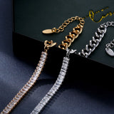 18K Gold Plated Chain Bracelet with Zircon Splicing Design