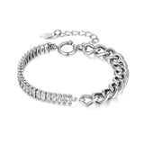 18K Gold Plated Chain Bracelet with Zircon Splicing Design