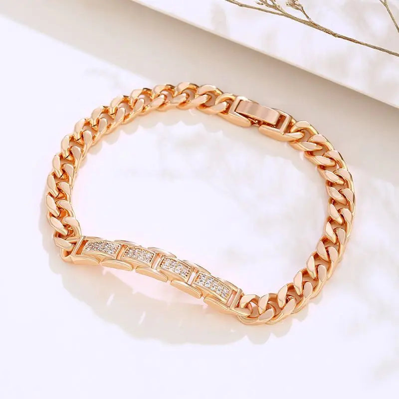 Zircon Bracelets Plated for Men Women