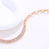 18k Plated Chain Zircon Bracelet for Women Men
