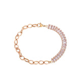 18k Plated Chain Zircon Bracelet for Women Men