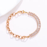 18k Plated Chain Zircon Bracelet for Women Men