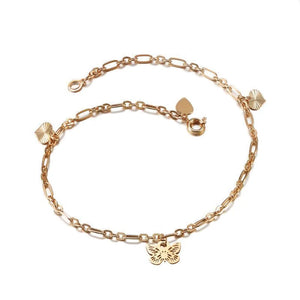 Butterfly Charm Summer Anklet Bracelets For Women 18k