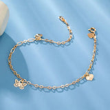Butterfly Charm Summer Anklet Bracelets For Women 18k